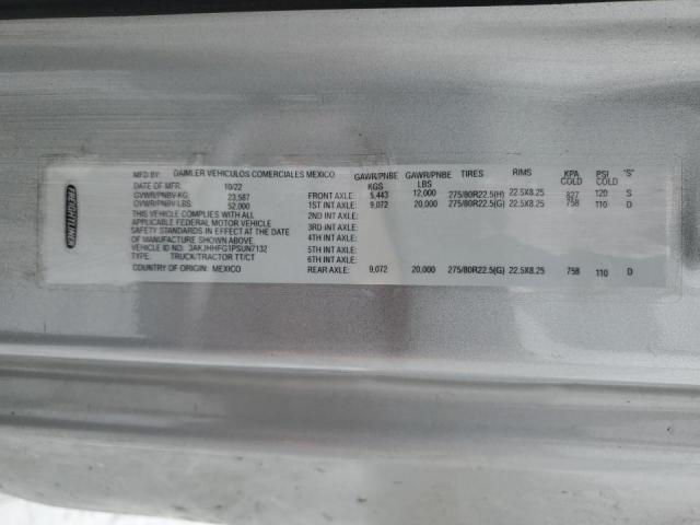 3AKJHHFG1PSUN7132 - 2023 FREIGHTLINER CASCADIA ვერცხლისფერი ფოტო 10