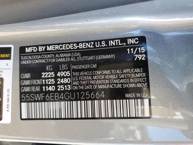 55SWF6EB4GU125664 - 2016 MERCEDES-BENZ C 450 4MATIC AMG SILVER photo 12