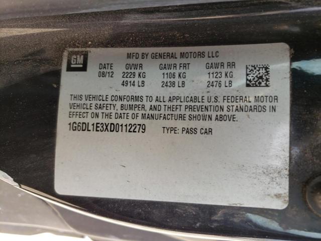 1G6DL1E3XD0112279 - 2013 CADILLAC CTS PERFORMANCE COLLECTION Черный фото 12