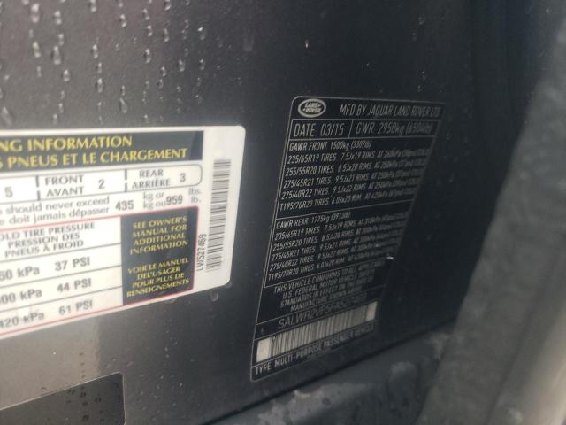 SALWR2VF5FA527469 - 2015 LAND ROVER RANGE ROVE HSE GRAY photo 12