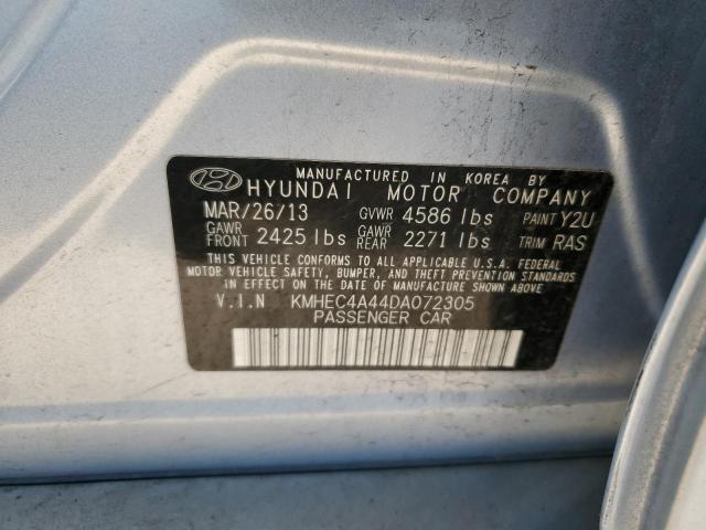 KMHEC4A44DA072305 - 2013 HYUNDAI SONATA HYBRID BLUE photo 12