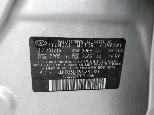 KMHD35LH3HU361021 - 2017 HYUNDAI ELANTRA GT SILVER photo 13