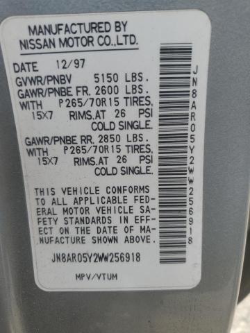 JN8AR05Y2WW256918 - 1998 NISSAN PATHFINDER LE ნაცრისფერი ფოტო 14