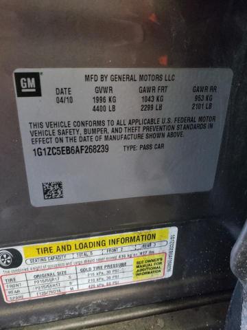 1G1ZC5EB6AF268239 - 2010 CHEVROLET MALIBU 1LT SILVER photo 12