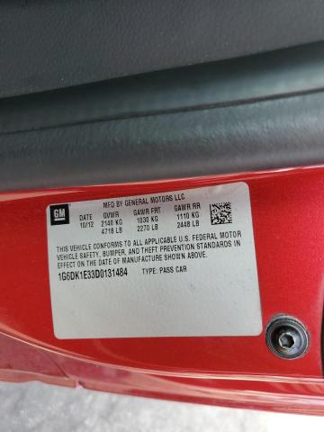 1G6DK1E33D0131484 - 2013 CADILLAC CTS PERFORMANCE COLLECTION Rot Foto 12