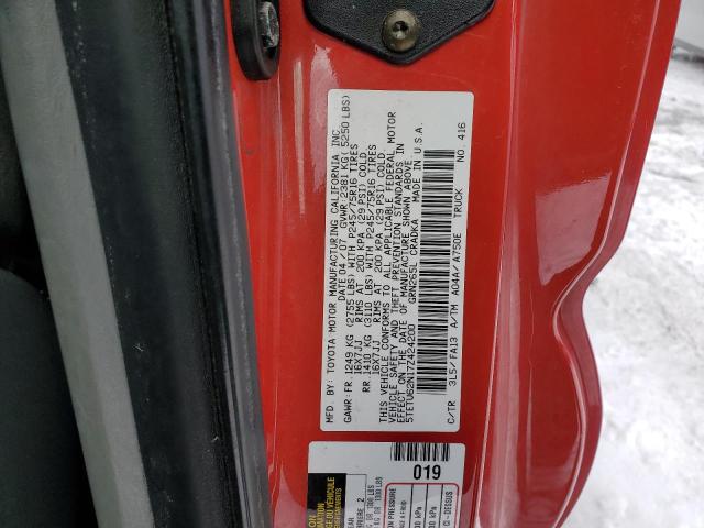 5TETU62N17Z424200 - 2007 TOYOTA TACOMA PRERUNNER ACCESS CAB RED photo 12