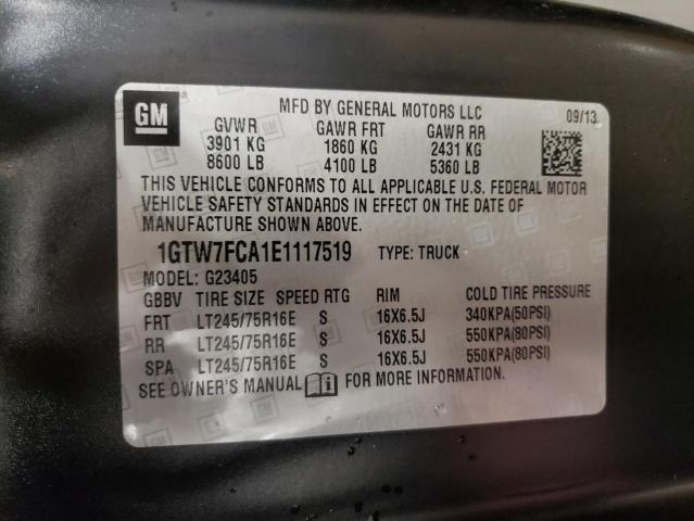 1GTW7FCA1E1117519 - 2014 GMC SAVANA G2500 BLACK photo 14