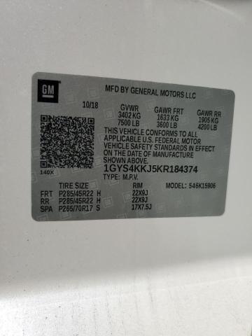 1GYS4KKJ5KR184374 - 2019 CADILLAC ESCALADE ESV PLATINUM თეთრი ფოტო 13