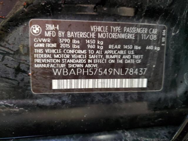 WBAPH57549NL78437 - 2009 BMW 328 I SULEV BLACK photo 13