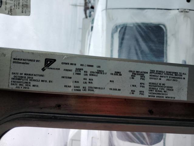 4UZAAPDUXECFS3392 - 2014 FREIGHTLINER CHASSIS M LINE WALK-IN VAN WHITE photo 10