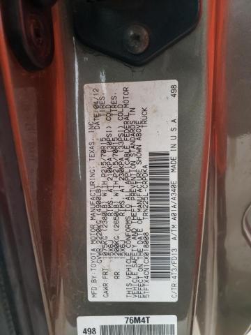 5TFTX4CN1CX018008 - 2012 TOYOTA TACOMA ACCESS CAB თაფლისფერი ფოტო 12