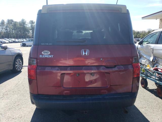 5J6YH27738L000525 - 2008 HONDA ELEMENT EX BURGUNDY photo 6