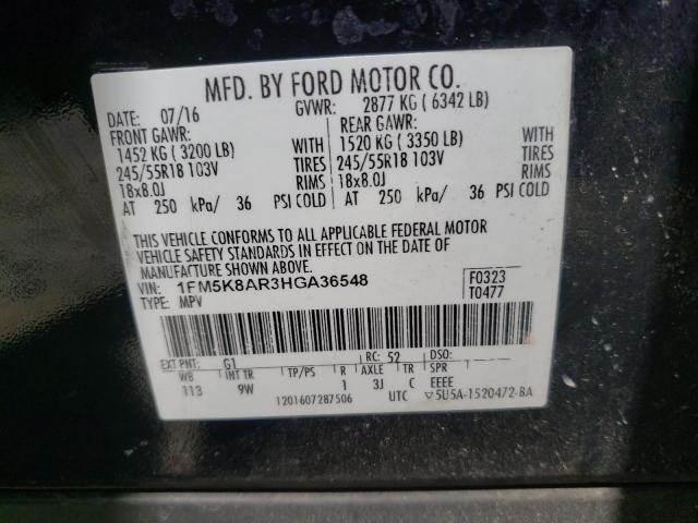 1FM5K8AR3HGA36548 - 2017 FORD EXPLORER POLICE INTERCEPTOR Qara foto 13