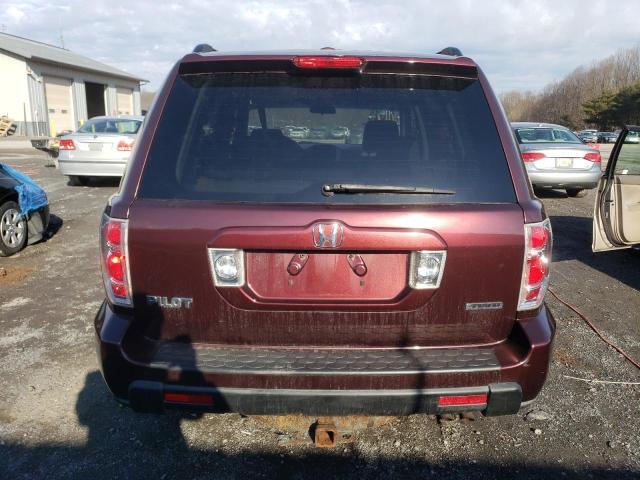 5FNYF18278B047875 - 2008 HONDA PILOT VP BURGUNDY photo 6