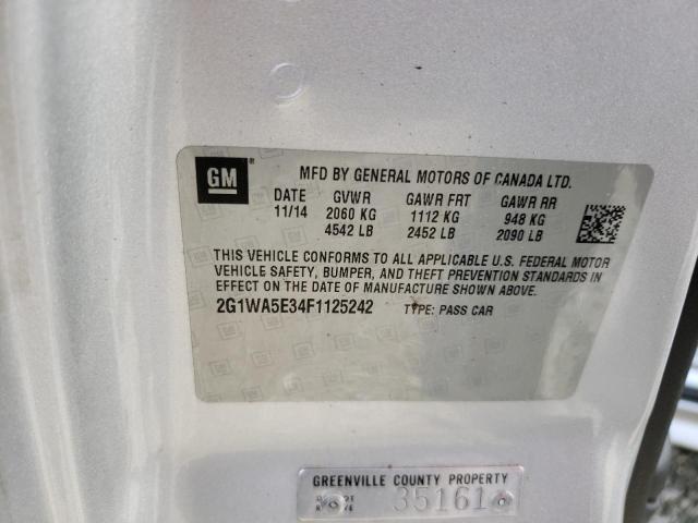 2G1WA5E34F1125242 - 2015 CHEVROLET IMPALA LIM LS SILVER photo 12