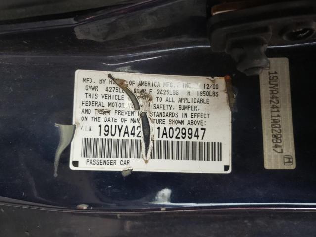 19UYA42411A029947 - 2001 ACURA CL BLUE photo 12