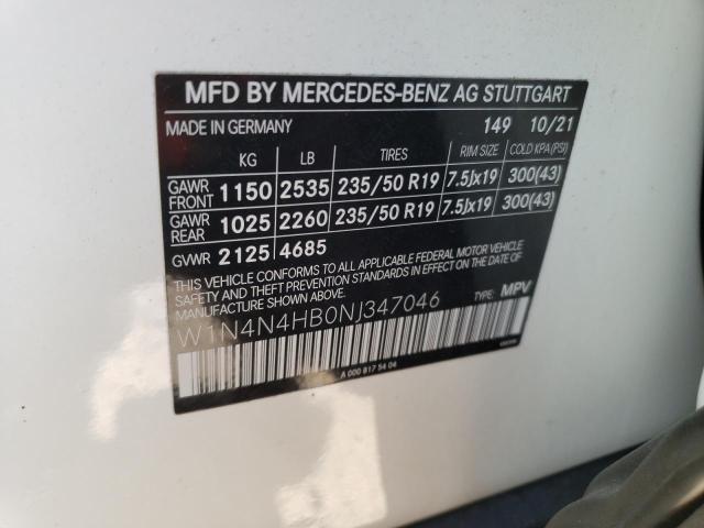 W1N4N4HB0NJ347046 - 2022 MERCEDES-BENZ GLA 250 4MATIC WHITE photo 12