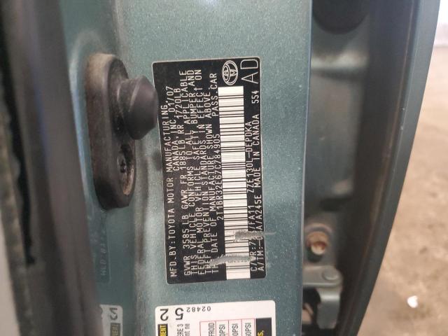 2T1BR32E67C784905 - 2007 TOYOTA COROLLA CE TEAL photo 13