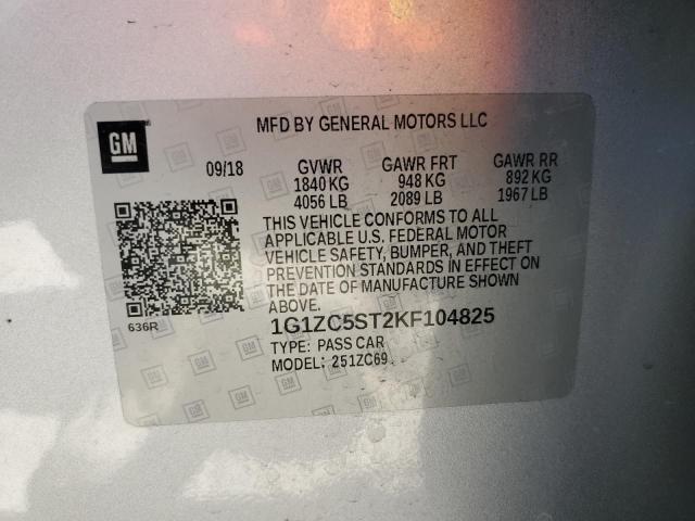 1G1ZC5ST2KF104825 - 2019 CHEVROLET MALIBU LS SILVER photo 13