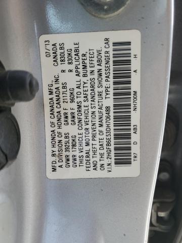 2HGFB6E53DH706488 - 2013 HONDA CIVIC SI SILVER photo 12