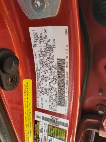 5TFJU4GN6DX044633 - 2013 TOYOTA TACOMA DOUBLE CAB PRERUNNER RED photo 12