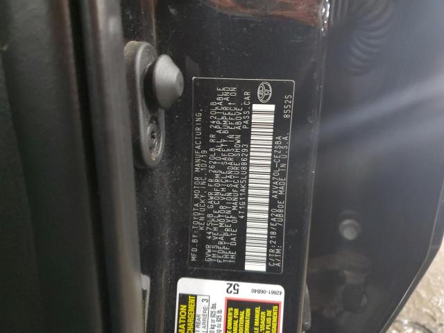 4T1G11AK5LU886293 - 2020 TOYOTA CAMRY SE BLACK photo 12