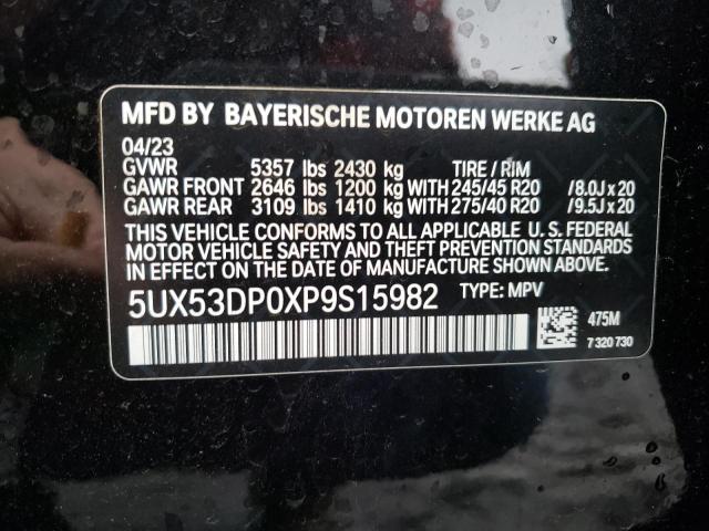 5UX53DP0XP9S15982 - 2023 BMW X3 XDRIVE30I BLACK photo 13