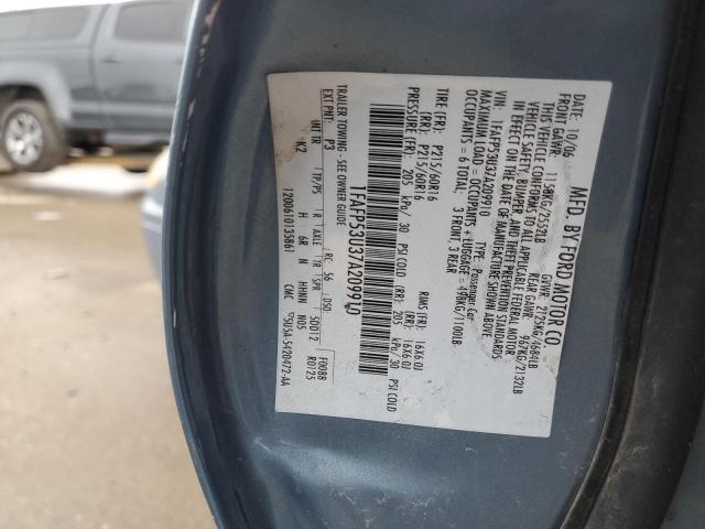 1FAFP53U37A209910 - 2007 FORD TAURUS SE BLUE photo 12