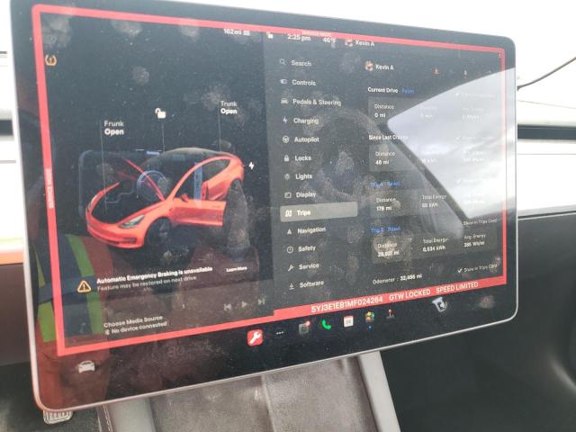 5YJ3E1EB1MF024264 - 2021 TESLA MODEL 3 GRAY photo 9