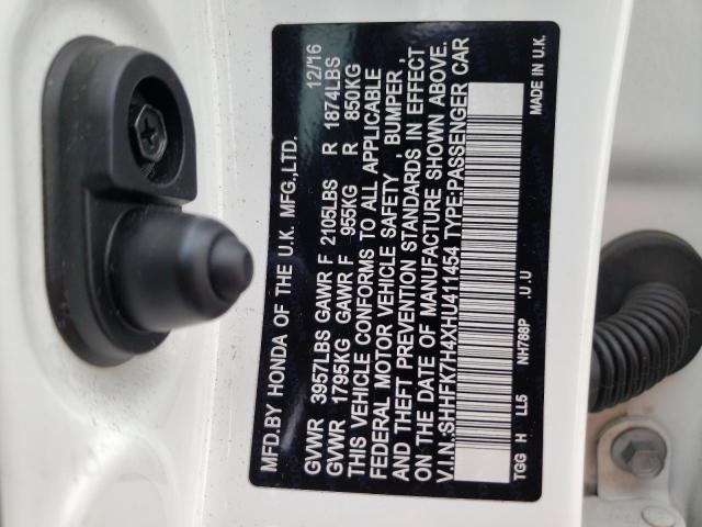 SHHFK7H4XHU411454 - 2017 HONDA CIVIC SPORT 白色 照片 12