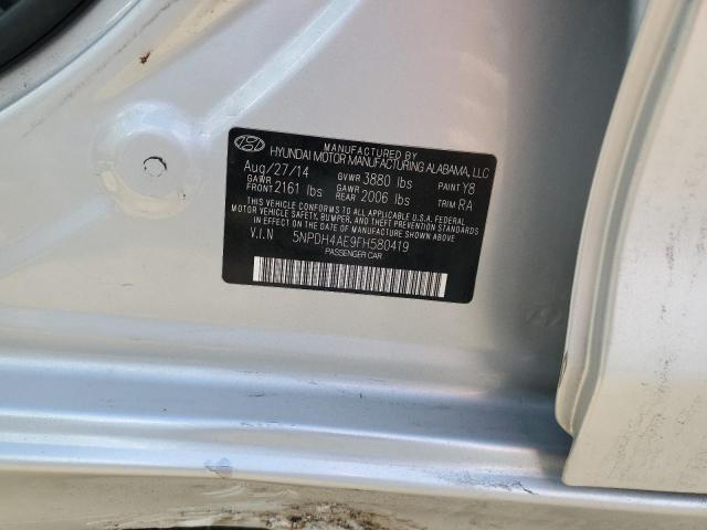 5NPDH4AE9FH580419 - 2015 HYUNDAI ELANTRA SE SILVER photo 12