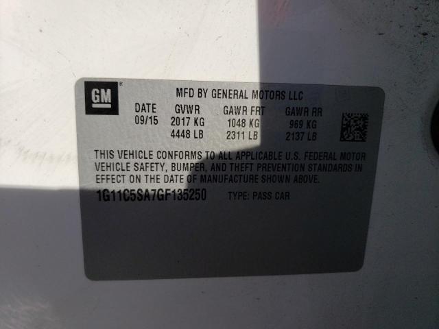 1G11C5SA7GF135250 - 2016 CHEVROLET MALIBU LIM LT 白色 照片 13