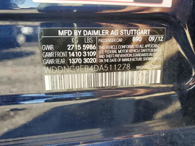 WDDNG9EB4DA511278 - 2013 MERCEDES-BENZ S 550 4MATIC BLUE photo 12