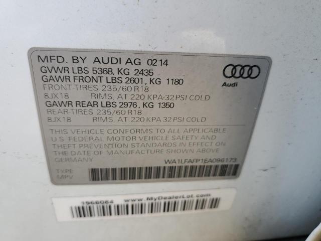 WA1LFAFP1EA096173 - 2014 AUDI Q5 PREMIUM PLUS WHITE photo 12