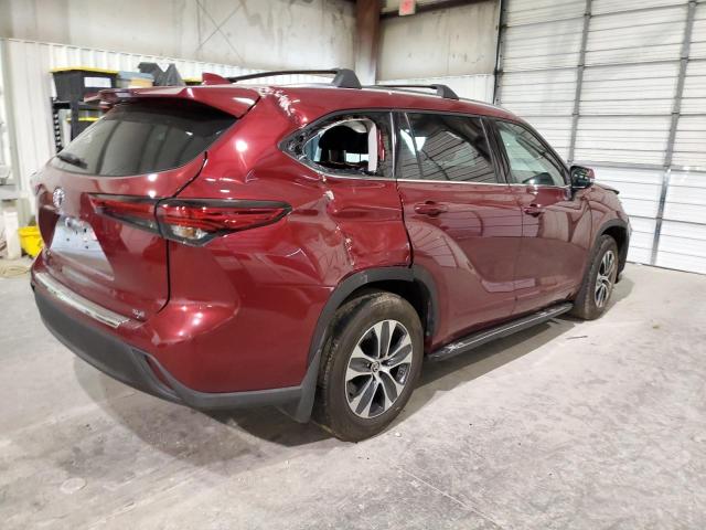 5TDGZRAH5LS511198 - 2020 TOYOTA HIGHLANDER XLE BURGUNDY photo 3