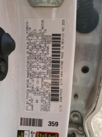 3TMJU4GN4BM111720 - 2011 TOYOTA TACOMA DOUBLE CAB PRERUNNER WHITE photo 12