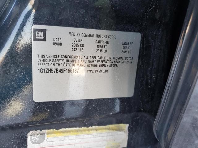 1G1ZH57B49F166187 - 2009 CHEVROLET MALIBU 1LT BLACK photo 12