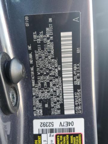 5TDYK4CC8AS304847 - 2010 TOYOTA SIENNA XLE GRAY photo 13