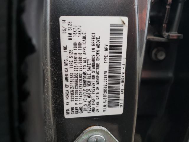 5J6TF2H56EL003976 - 2014 HONDA CROSSTOUR EXL ნაცრისფერი ფოტო 13