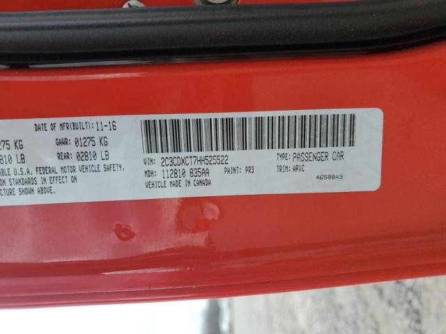 2C3CDXCT7HH525522 - 2017 DODGE CHARGER R/T RED photo 12