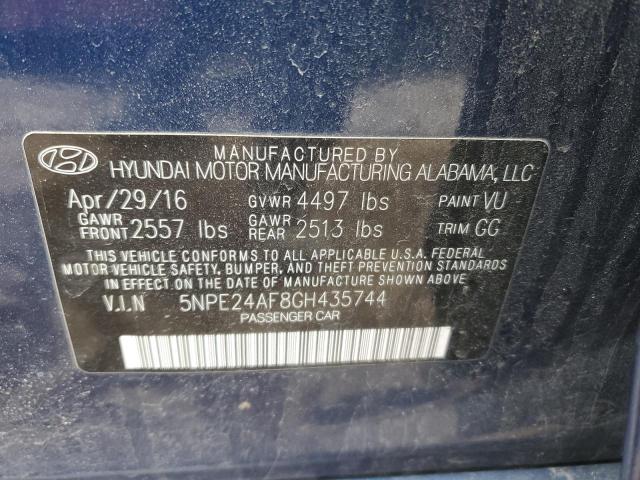 5NPE24AF8GH435744 - 2016 HYUNDAI SONATA SE BLUE photo 13