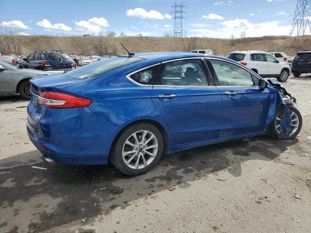 3FA6P0HD4HR238707 - 2017 FORD FUSION SE BLUE photo 3