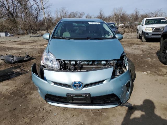 JTDKN3DUXE1861521 - 2014 TOYOTA PRIUS TURQUOISE photo 5