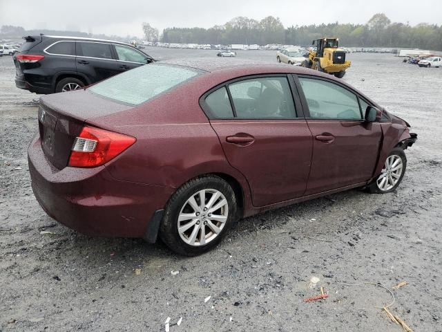 19XFB2F87CE390670 - 2012 HONDA CIVIC EX MAROON photo 3