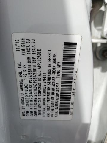 5J8TB2H23BA003238 - 2011 ACURA RDX WHITE photo 12