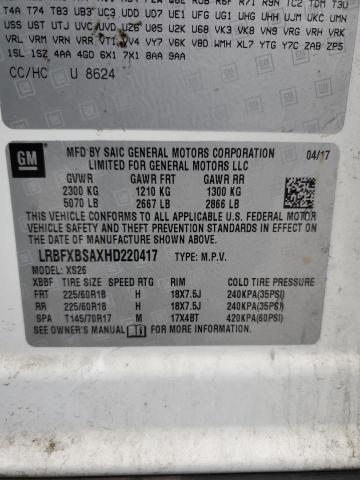 LRBFXBSAXHD220417 - 2017 BUICK ENVISION ESSENCE Սպիտակ լուսանկար 13