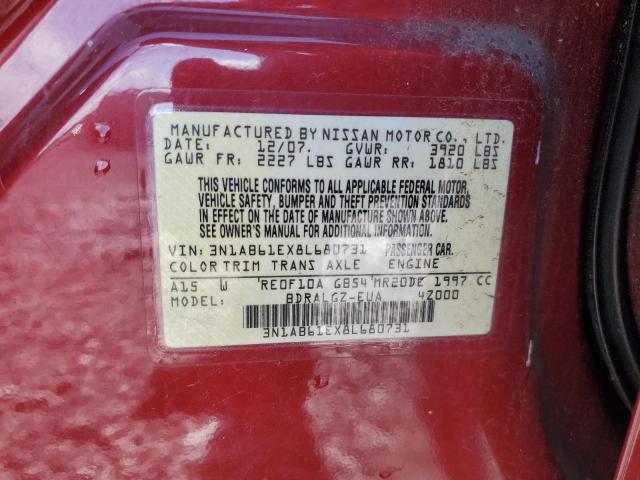 3N1AB61EX8L680731 - 2008 NISSAN SENTRA 2.0 RED photo 13