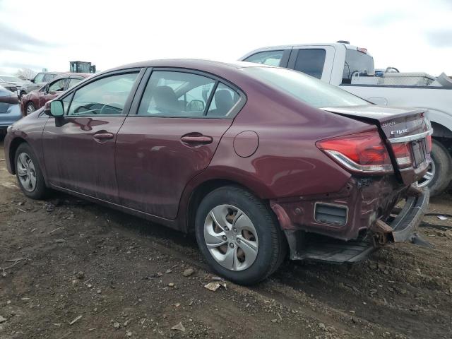 19XFB2F56DE064091 - 2013 HONDA CIVIC LX BURGUNDY photo 2