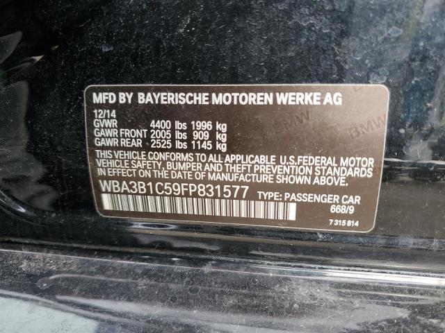 WBA3B1C59FP831577 - 2015 BMW 320 I BLACK photo 12