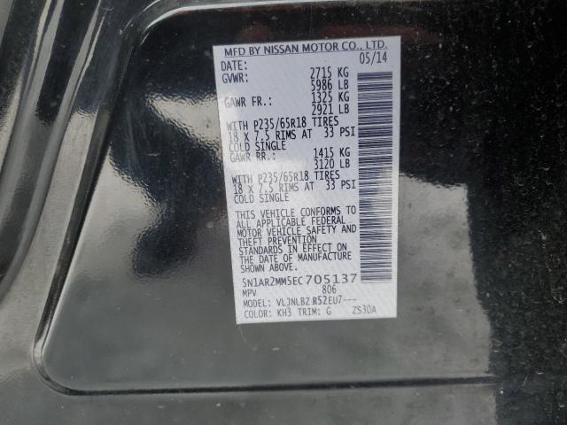 5N1AR2MM5EC705137 - 2014 NISSAN PATHFINDER S BLACK photo 13